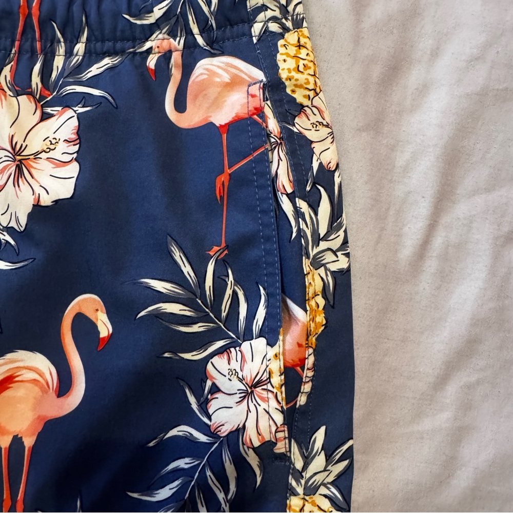 RAINFOREST Navy Flamingo Pineapple Swim Trunks - Picture 4 of 8